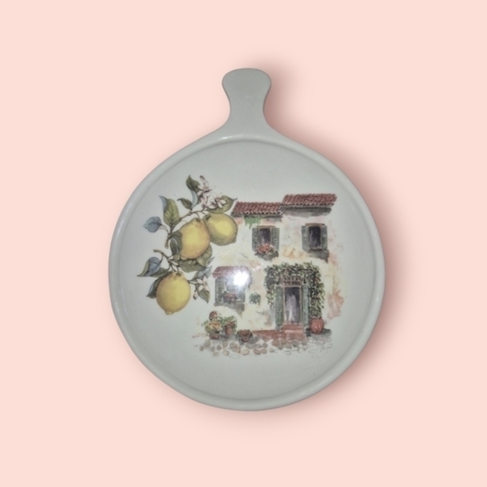 Ceramica Cuore Cheese Tray- Trivet- Made In Italy- Cutting Plate Villa Lemons